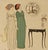 Pochoir. Signed on plate. One of the beautiful illustrations realized by Paul Iribe for "Les Robes de Paul Poiret" in...