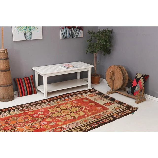 Vintage Mid Century Turkish Kilim For Sale In Los Angeles - Image 6 of 7