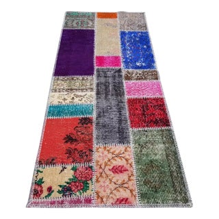 Mid 20th Century Geometric Anatolian Wool Runner For Sale