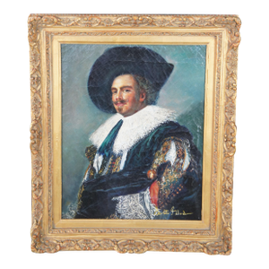 Late 20th Century The Laughing Cavalier After Frans Hals Oil Painting on Canvas Framed