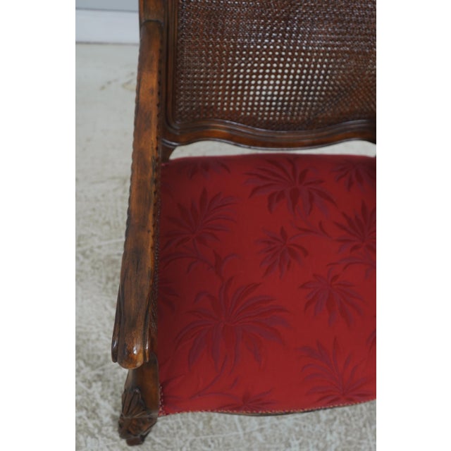Red Pair French Style Double Cane Back Bergere Chairs For Sale - Image 8 of 18