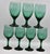 Glass Vintage Libbey Juniper Green Wine/Water Glasses - Set of 7 Teardrop Goblets For Sale - Image 7 of 9