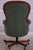Carved Mahogany Frame Green Leather Office Desk Chair For Sale - Image 4 of 18