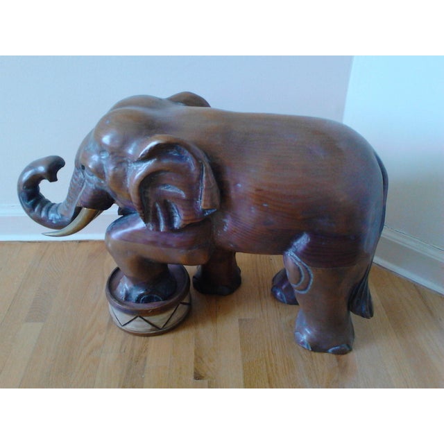 Wooden Good Luck Elephant Figurine Chairish