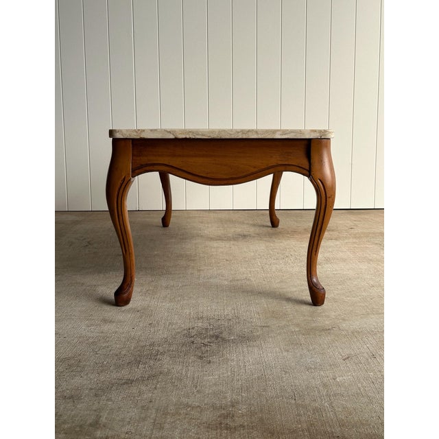 Vintage French Provincial Marble Coffee Table, C. 1950 For Sale - Image 9 of 9