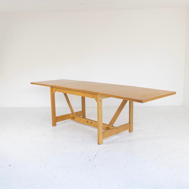 Italian Extendable Ash Wood Table, 1960s For Sale - Image 4 of 9