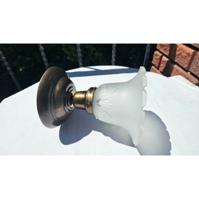 1920s Vintage Brass Ceiling Lamp, 1920s For Sale - Image 5 of 7