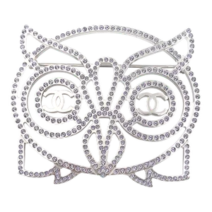 Chanel Brand New Silver Owl Light Lavender Crystal Brooch