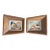 Vintage Mid Century Modern 1950s Paintings Forced W/ Perspective in Wood Frames, Signed - Set of 2 For Sale