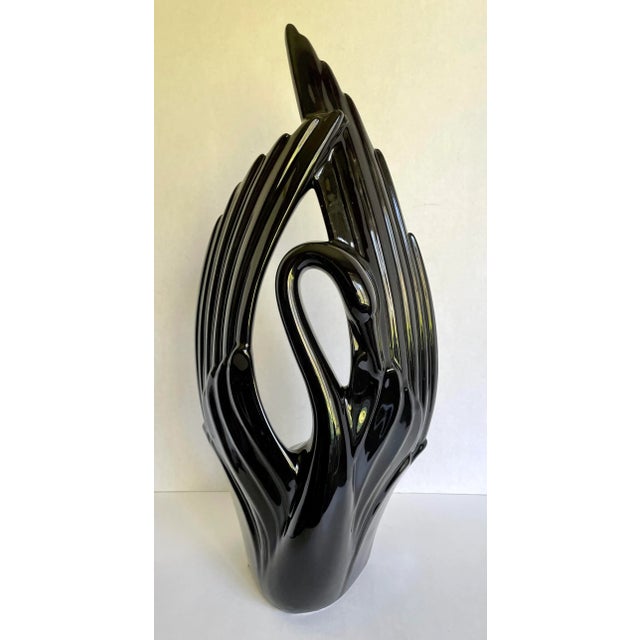 1960's Royal Haeger Pottery Black Ceramic Swan For Sale - Image 10 of 10