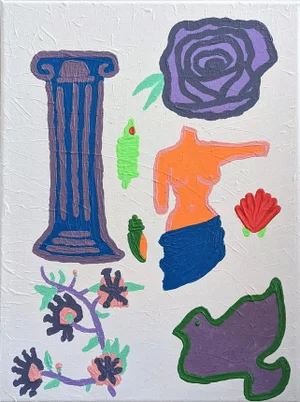 "Aphrodite B" Contemporary Abstract Acrylic Painting by Frances Sousa