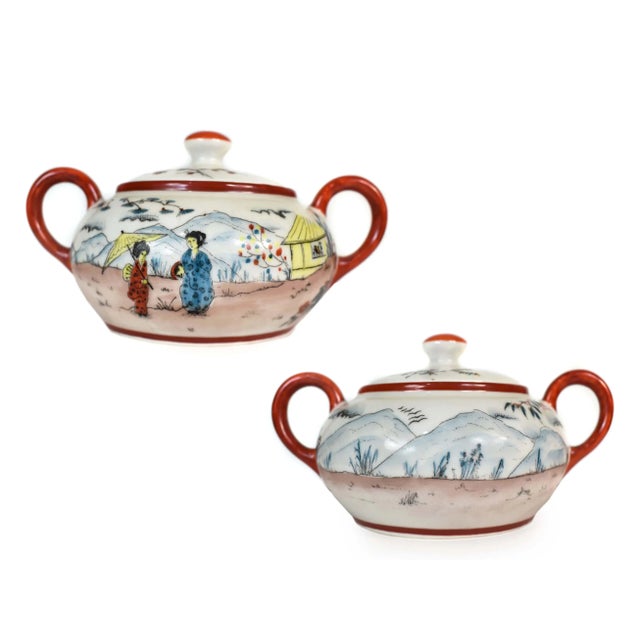 Japanese Geisha Girl Tea/Coffee Dessert Serving Set for 6 - 21 Pieces For Sale - Image 10 of 13