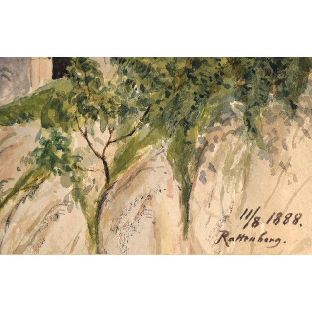 Realism The Nailsmith Houses, Late 19th Century Rattenberg Austria Historical Landscape For Sale - Image 3 of 6