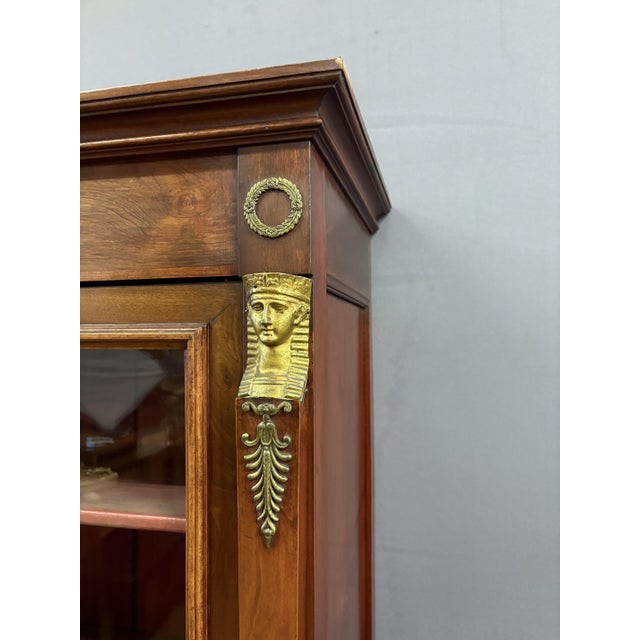 Brown Small Empire-Style Walnut Bookcase, 1930 For Sale - Image 8 of 14