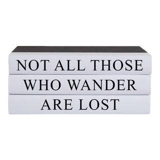 Not All Those Who Wander Quote Book Stack - 3 Pieces For Sale