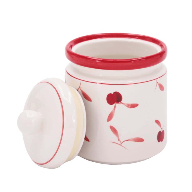 Vintage Dansk Kitchen Canister Set in Hand-Painted Bing Cherry Design, Set  of 6