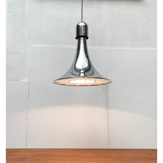 Vintage Italian Silver Pendant Lamp, 1970s For Sale - Image 4 of 18