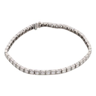 1920s Art Deco 2.00 Carat Old European Cut Diamond Platinum Tennis Bracelet For Sale