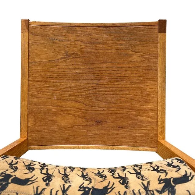 Wood Mid 20th Century Gunlocke Wood Side Chairs With South West Print Stitched Leather Backs - Set of 2 For Sale - Image 7 of 7