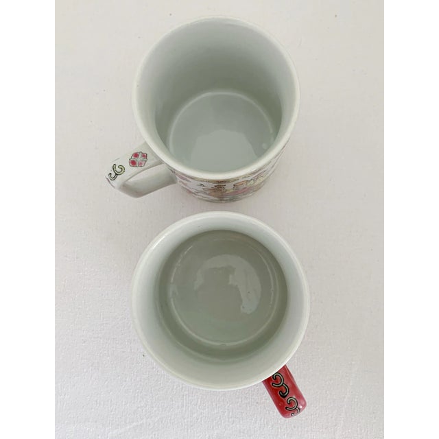 Ceramic Vintage Chinoiserie Medallion Mug - The Set of 2 Pieces For Sale - Image 7 of 11