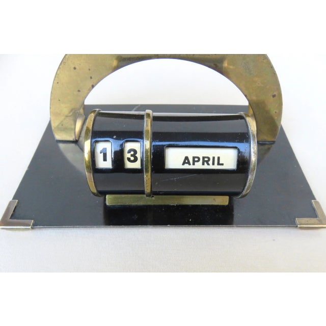 Bauhaus Black Brass Eternal Summer Calendar with Letter Stand For Sale - Image 10 of 17