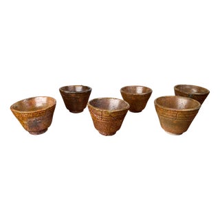 Mid-Century Modern Danish Studio Pottery Shot Glasses, 1960s, Set of 6 For Sale
