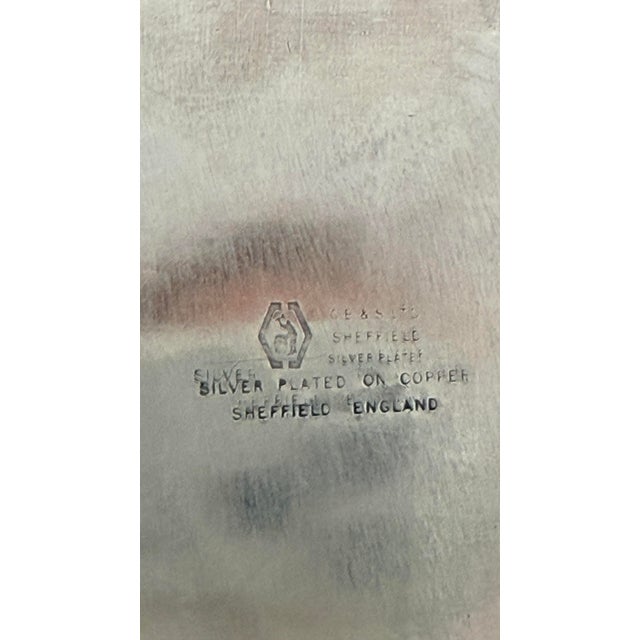 1970s Large English Sheffield Silver Footed Gallery Tray - Engraved For Sale - Image 5 of 12