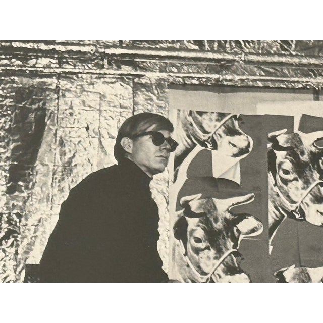 1960 Vintage Nat Finkelstein, “Andy Warhol's Factory – Warhol With Cow Print” Hand Signed and Numbered For Sale - Image 4 of 15
