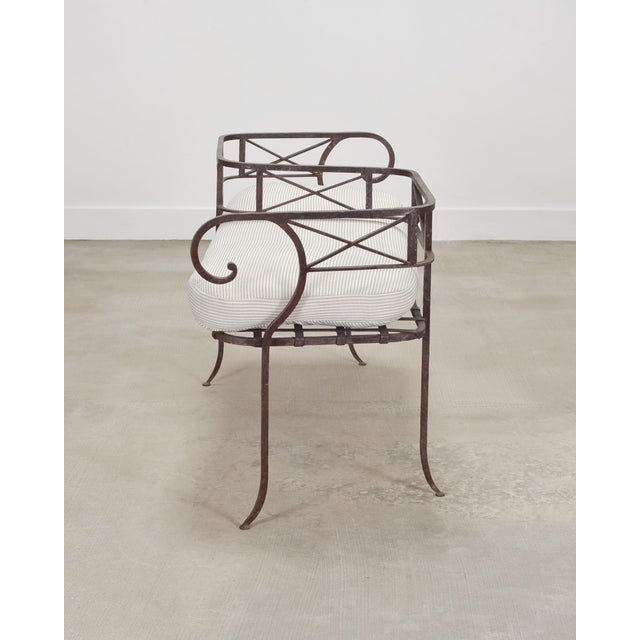 20th C. French Neoclassical Iron Tête-À-Tête Garden Bench For Sale - Image 10 of 18