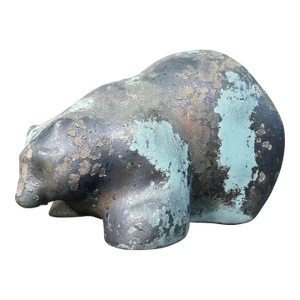 Tony Evans Evans Studio Raku Ceramic Pottery Bear Sculpture