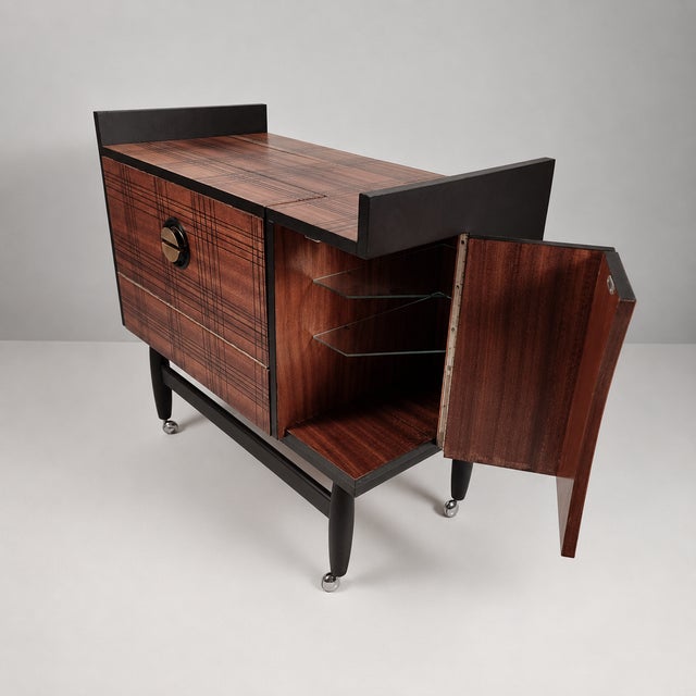 Wood Vintage Bar Cabinet in Beech, 1970s For Sale - Image 7 of 9