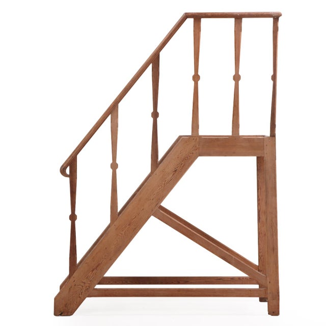 Wood A Set of European Pine Library Steps, C. 1910. For Sale - Image 7 of 8