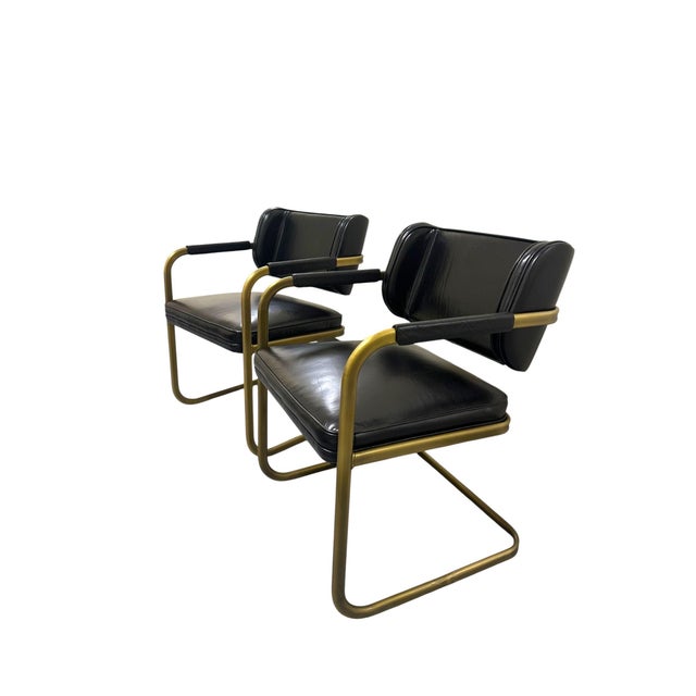 Early 21st Century Pair of Industry West Jimmy Cooper Buffalo Leather Armchairs For Sale - Image 5 of 16