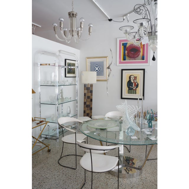 1970s Charles Hollis Jones Chrome and Lucite Chandelier For Sale - Image 12 of 12