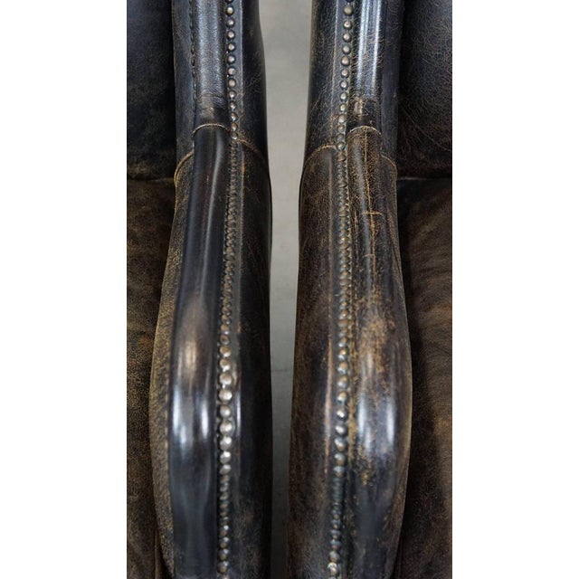 Black Set of Black Cowhide Leather Chairs For Sale - Image 8 of 12