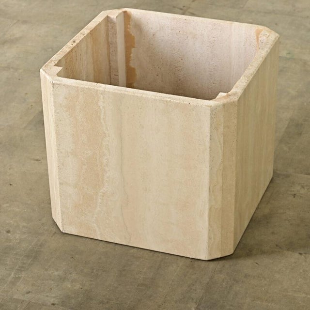 Modern French Vintage Octagonal Travertine Coffee Table For Sale - Image 3 of 12