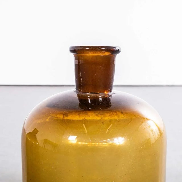 Vintage French Amber Glass Vases, Set of 2 For Sale - Image 4 of 5