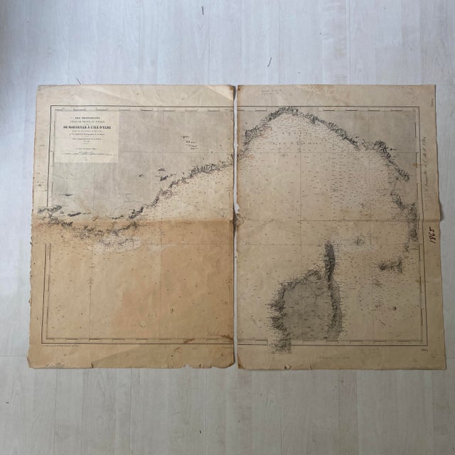 Map of Marseille, Corsica, Elba Island, 1888 For Sale - Image 10 of 10