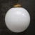 Large Vintage Pendant Light in White Opaline Glass Globe and Brass For Sale - Image 4 of 8