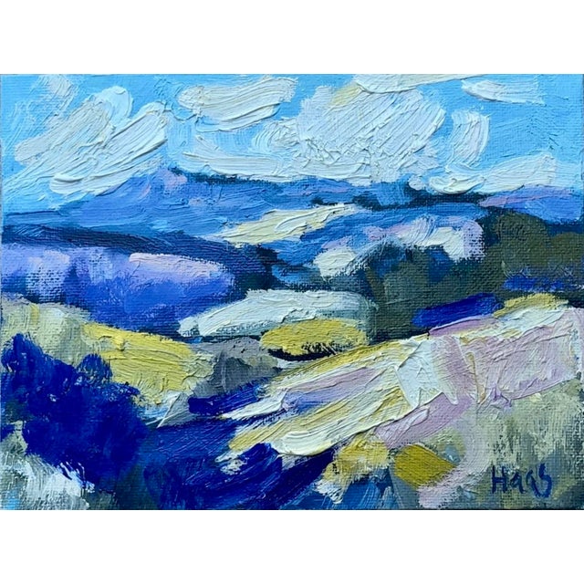 Pair of abstract landscape paintings. Each: 6 x 8 oil on canvas panel Title: Whispers Across the Hills I & II – Original...