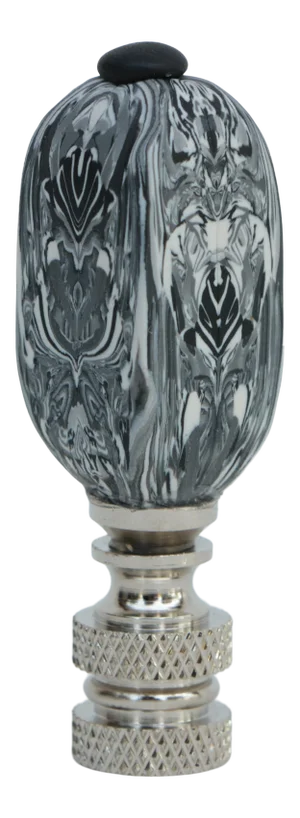Inkblot Black & White Lamp Finial