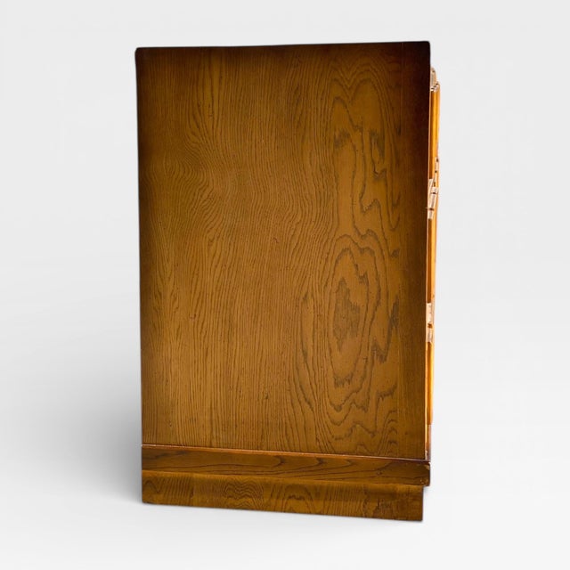 Vintage Brutalist Oak Geometric-Front Lowboy Dresser, Mid-Century For Sale - Image 13 of 18