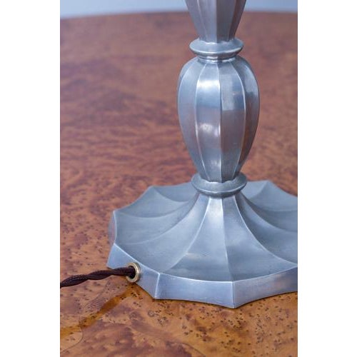 Art Deco Pewter Table Lamp, 1920s For Sale - Image 4 of 13