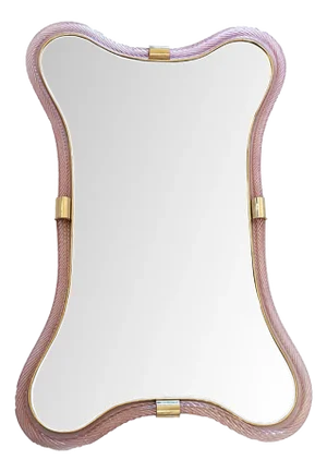 Scenographic Pink and Gold Mirror by Simoeng