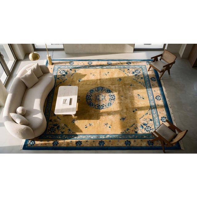 Textile Early 20th Century Chinese Peking Carpet For Sale - Image 7 of 8