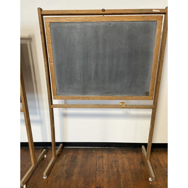 Vintage Old School House Two-Sided Standing Chalk Board For Sale In Boston - Image 6 of 7