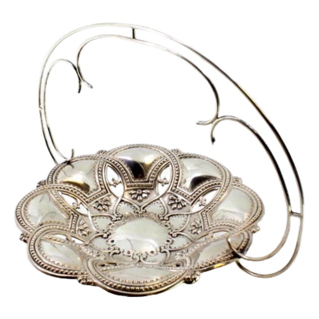 Silver Candy Box with Pearly Friezes, Double Arch and Openwork Feet For Sale