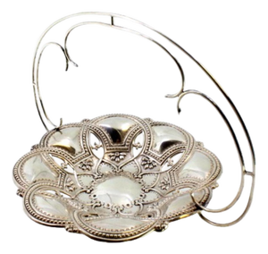 Silver Candy Box with Pearly Friezes, Double Arch and Openwork Feet