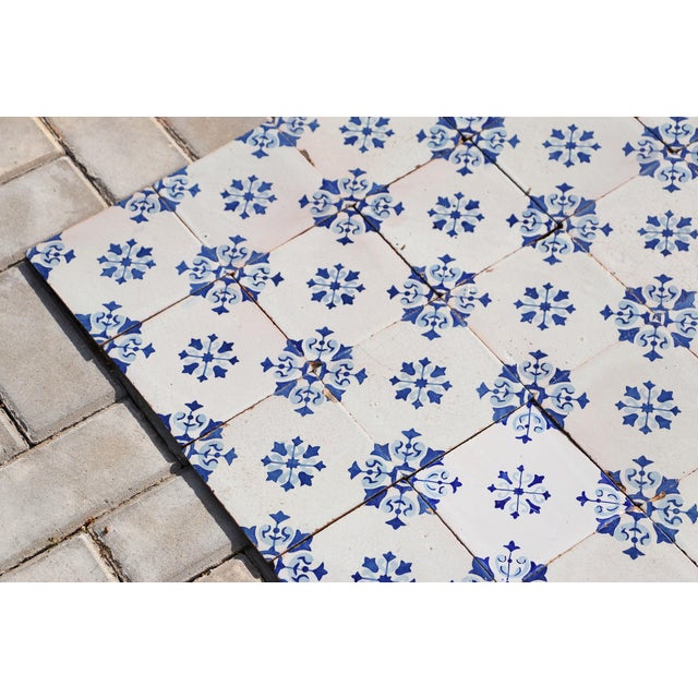 19th Century 19th Century Floral Blue & White Set of Sixty Portuguese Tiles For Sale - Image 5 of 18