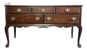 1930's Johnson Handley Johnson Mahogany Chippendale Style Sideboard Buffet, Grand Rapids Certified